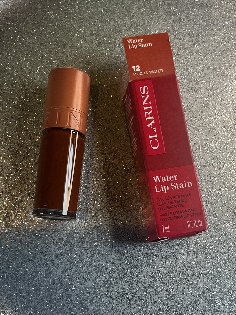 Clarins Water Lip Stain 12 Mocha Water - Deep Brown Tint